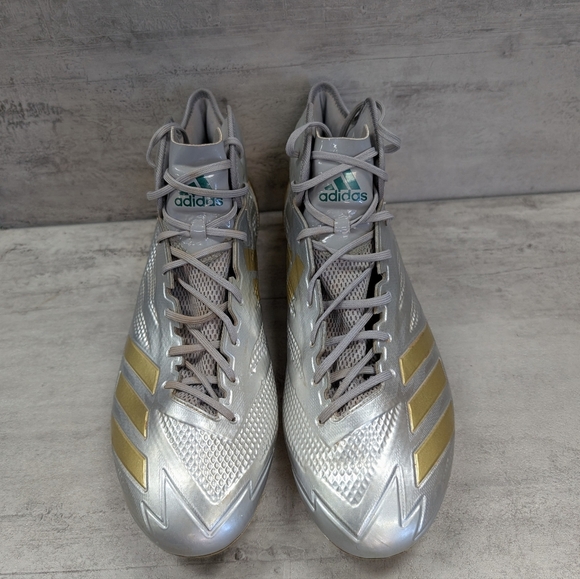 Adidas Adizero Impact American Football Cleats Silver Gold Men's Size 15 - Picture 5 of 9